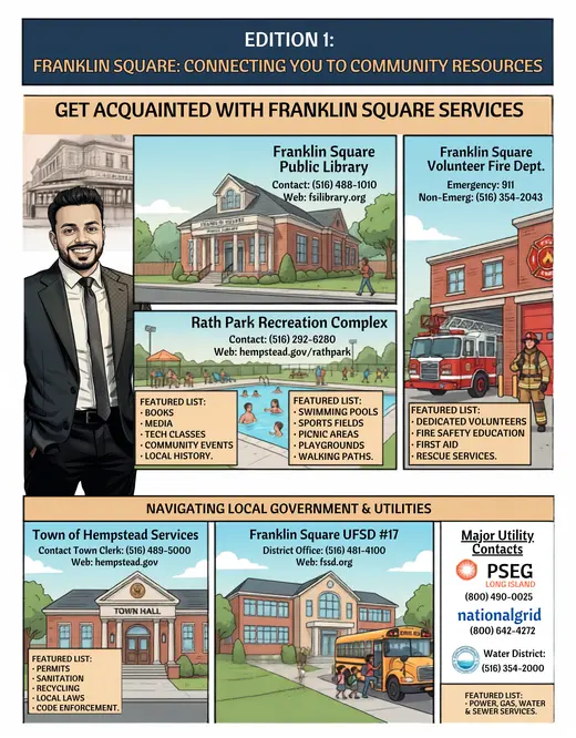 Preview of the original Franklin Square community resource guide mailer